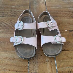 Cat & Jack Pink Kids Sandals with Sparkling Buckles